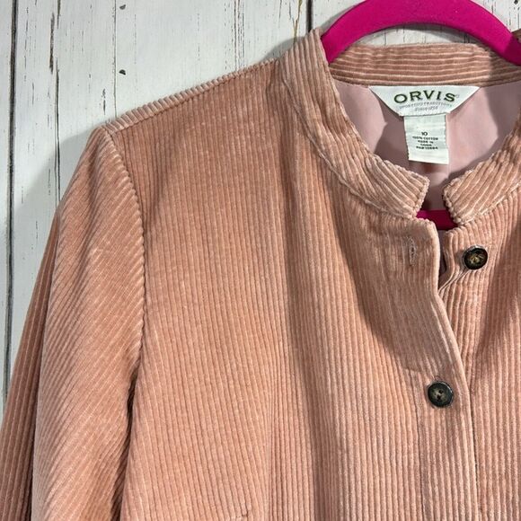 Orvis Blush Pink Corduroy Button Jacket Womens Cottagecore Classic Soft Neutrals - Picture 3 of 13